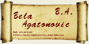 Bela Agatonović vizit kartica